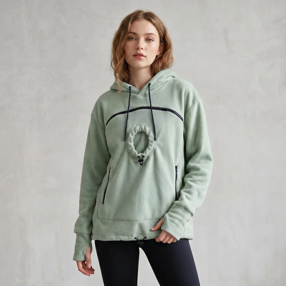 Green pet pouch hoodie