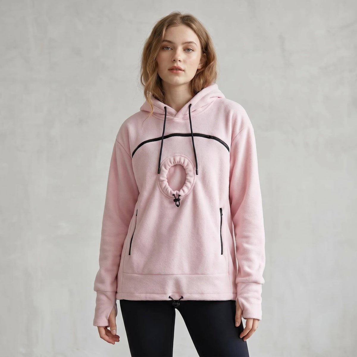 Pink pet pouch hoodie